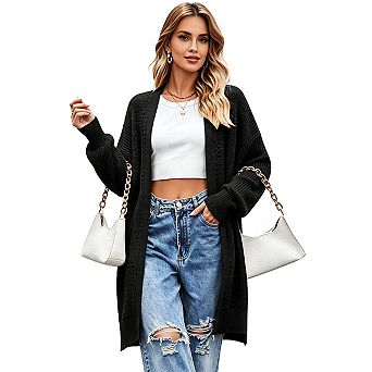 Women’s Long Sleeve Loose Knit Cardigan with Pockets Cozy and Versatile Sweater Jacket