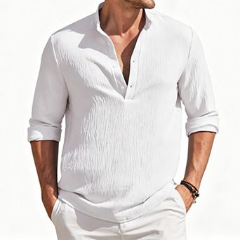 Men's Wrinkle Free Stretch Long Sleeve Button Down Casual Shirt