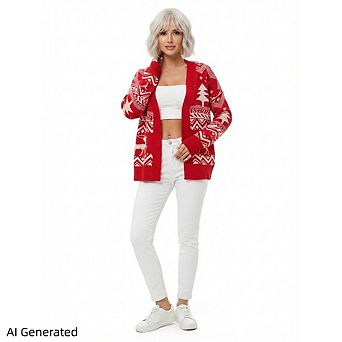 Women’s Soft Knit Open Front Cardigan, Long Sleeve Pocketed Lightweight Casual Sweater Coat
