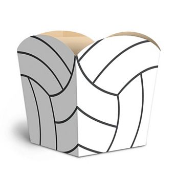 Volleyball Treat Boxes, Small Sports Party Favor Holders, Disposable Paper Containers - Set of 12
