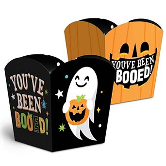 You've Been Booed Treat Boxes, Small Halloween Favor Holders, Disposable Paper Containers - 12 ct