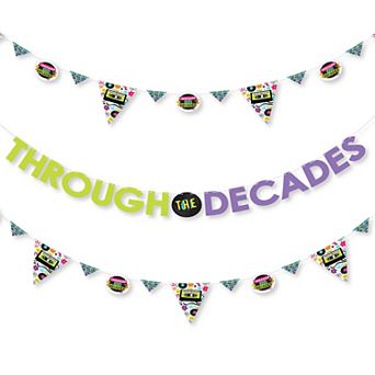 Big Dot Of Happiness Through The Decades Party Letter Banner Decorations