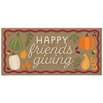 Fall Friends Thanksgiving Kraft Paper Banner, Friendsgiving Party, Printed Brown Paper 1 ct