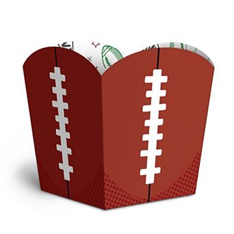 Football Treat Boxes, Small Sports Party Favor Holders, Disposable Paper Containers - Set of 12