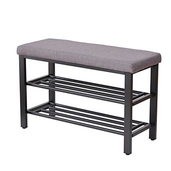Shoe Bench with Cushion, Storage Bench Entryway Seat, Modern Shoe Shelf for Hallway, Bedroom