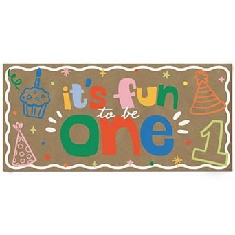 One is Fun 1st Birthday Kraft Paper Banner, First Birthday Party, Printed Brown Paper 1 Count