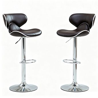 Bar Stools Set of 2,with Back Bar,Upholstery PU Leather Swivel Bar Stool,for Kitchen/Dining Room