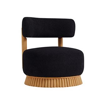 Farmhouse Armless Chair, Cozy Upholstered Chair, Wooden Base, for Living Room or Bedroom