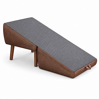 Heybly 2-in-1 Foldable Dog Stairs and Ramp for Small Dogs & Cats, Wooden Pet Steps for Couch