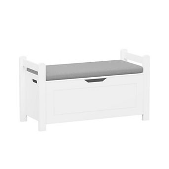 Heybly Kids Toy Box with Cushion Seat, Flip-Top Lid, Safety Hinge, Toy Storage Organizer