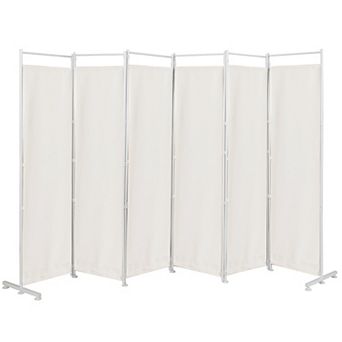 Costway 6-Panel Room Divider Folding Privacy Screen w/Steel Frame Decoration