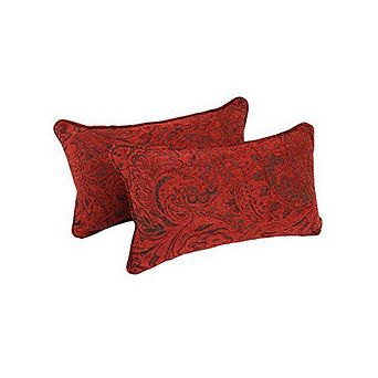 Blazing Needles Double-Corded Patterned Jacquard Chenille Back Support Pillows with Inserts