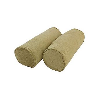 Blazing Needles Double-Corded Patterned Jacquard Chenille Bolster Pillows with Inserts (Set of 2)