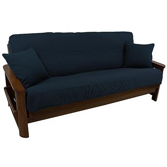 Blazing Needles Solid Twill 8 to 9-inch Full Futon Cover Set with Two 18-inch Throw Pillows