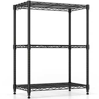 Costway 3 tier Metal Storage Shelving Unit 450 LBS Storage Organizer with V-Shaped Rack