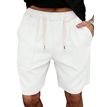 Men’s Elastic Waist Drawstring Shorts, Casual Loose‑Fit Summer Daily Wear Trousers