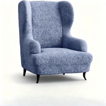 Elastic Wing‑Back Chair Slipcover, Bi‑Stretch Full‑Coverage Protector