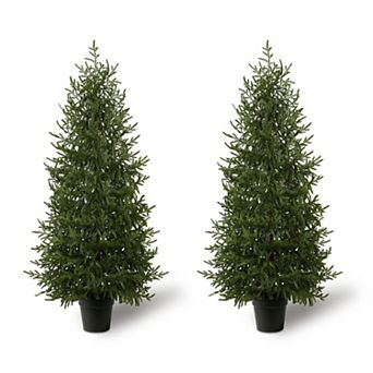 Vitalismo Artificial Norfolk Pine Trees Artificial Christmas Tree for Indoor Outdoor Decor(set of 2)