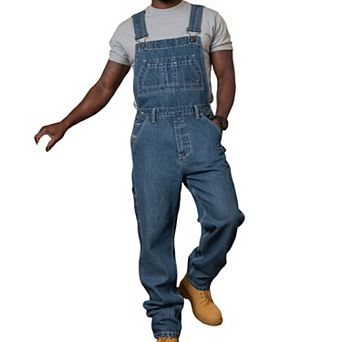Men's Denim Bib Overalls, Plus Size Casual Workwear Jumpsuit with Adjustable Straps