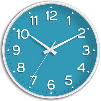 8 Inch Silent Analog Wall Clock, Multi-Room Battery Powered Decor Clock