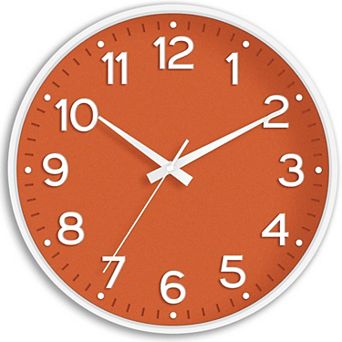 8 Inch Silent Analog Wall Clock, Multi-Room Battery Powered Decor Clock