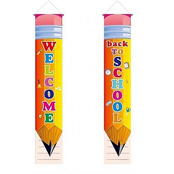Welcome Back to School Hanging Banner, Indoor/Outdoor Photo Backdrop Decoration
