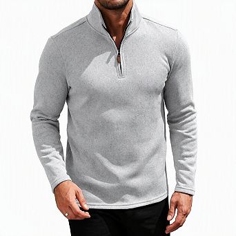 COOFANDY Men's 1/4 Zip Pullover Sweater Soft Knit Mock Neck Thermal Half Zip Casual Golf Hiking