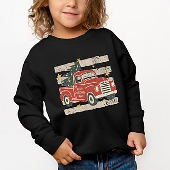 Red Truck Stripes - Toddler Graphic Sweatshirt