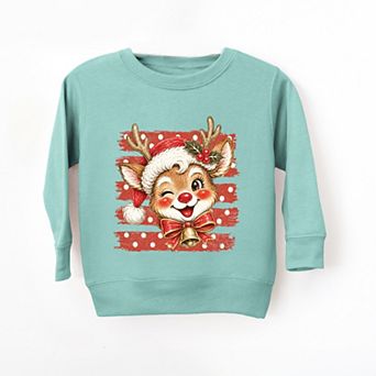 Reindeer Stripes and Polka Dots - Toddler Graphic Sweatshirt