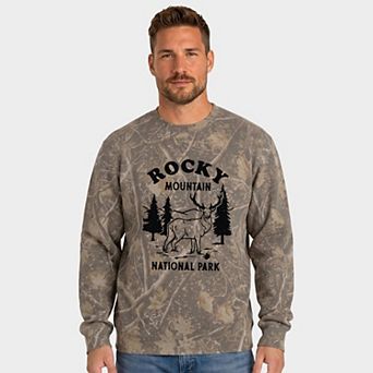 Vintage Rocky Mountain National Park - Men's Camo Sweatshirt