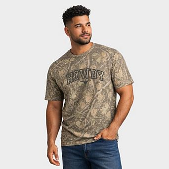 Embroidered Howdy Bull Varsity - Men's Heavyweight Camo Tee
