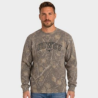 Embroidered Howdy Bull Varsity - Men's Camo Sweatshirt