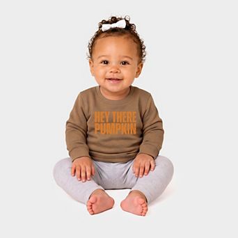 Hey There Pumpkin Distressed - Infant Crew Fleece Sweatshirt