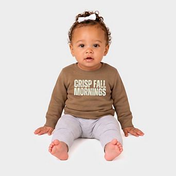 Crisp Fall Mornings Distressed - Infant Crew Fleece Sweatshirt