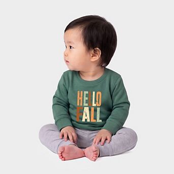 Hello Fall Autumn Colors - Infant Crew Fleece Sweatshirt