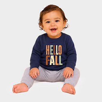 Hello Fall Autumn Colors - Infant Crew Fleece Sweatshirt