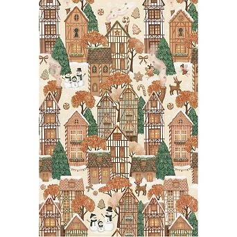 Christmas Town Area Rug Xmas Cozy Home Decor Modern Washable Non Slip Soft Decorative Carpet
