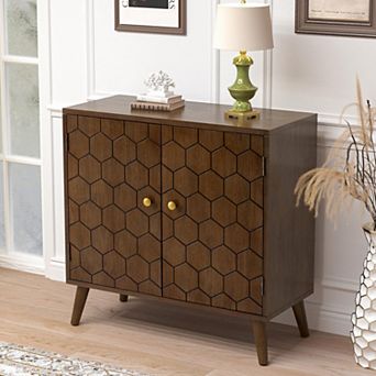 Storage Cabinet Doors Adjustable Shelf Mid-Century Accent Sideboard Kitchen Dining Room
