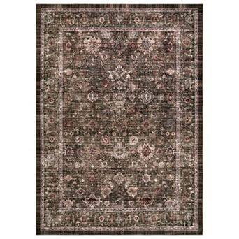 WRG Home Vintage Floral Machine Washable Indoor Area Rug