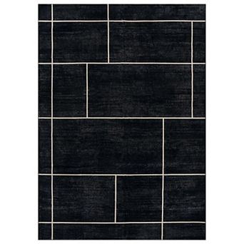 WRG Home Windowpane Grid Machine Washable Indoor Area Rug