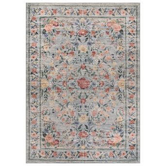 WRG Home Floral Garden Machine Washable Indoor Area Rug