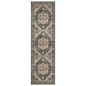 WRG Home Vintage Medallion Machine Washable Indoor Area Rug