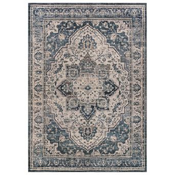WRG Home Vintage Medallion Machine Washable Indoor Area Rug