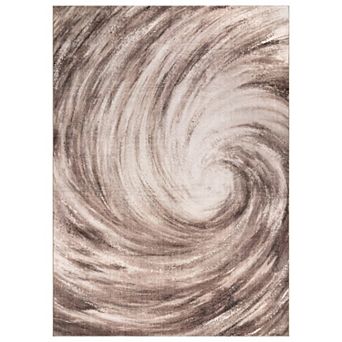 WRG Home Abstract Spiral Machine Washable Indoor Area Rug