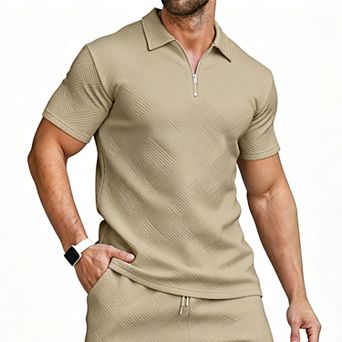 Men's Smart Casual Zipper Polo Shirt