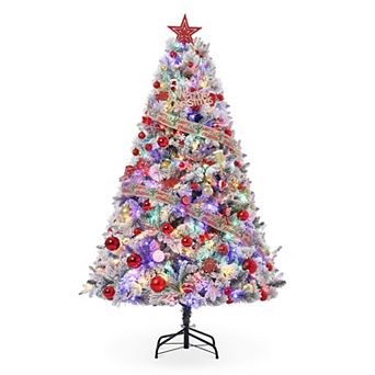 Flocked Pine Christmas Tree - Premium PVC and PE Construction with 850 Branch Tips