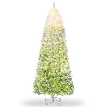 7.5ft Snow Flocked Pencil Christmas Tree