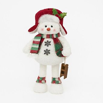 Standing Snowman with Sled Floor Decor