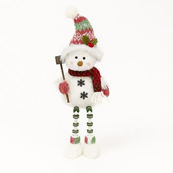 Sitting Snowman with Shovel Table Decor