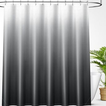 Ombre Shower Curtain Hooks Bathroom Waterproof Washable Decorative